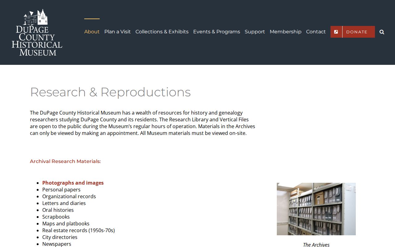 DuPage Historical Museum archive resources for Bolingbrook city directories