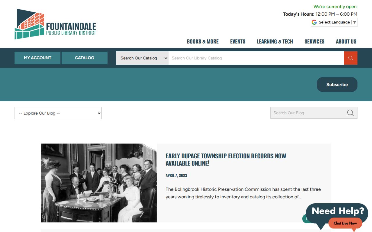 Fountaindale Public Library local history resources for Bolingbrook city directory research