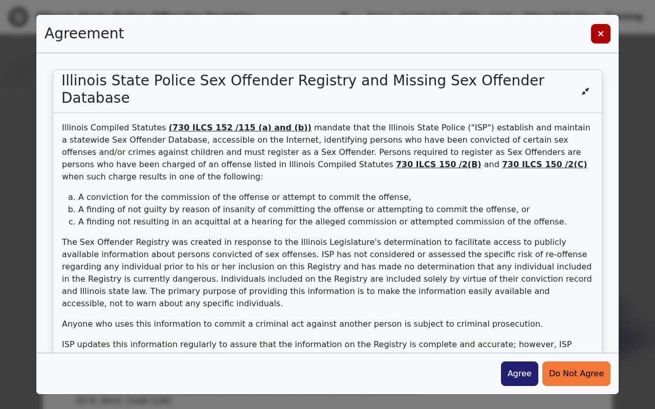 Bolingbrook residents directory Illinois registry disclaimer