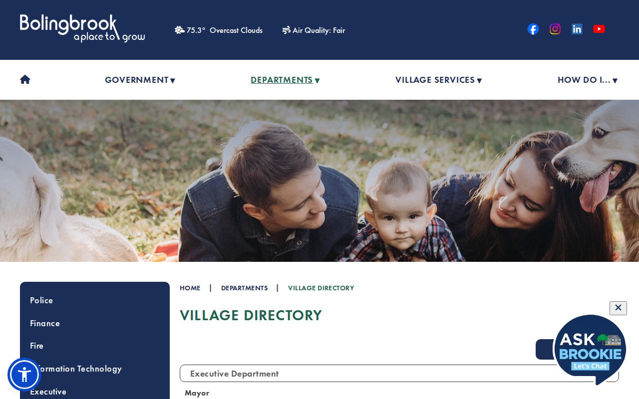 Bolingbrook residents directory Village office contacts