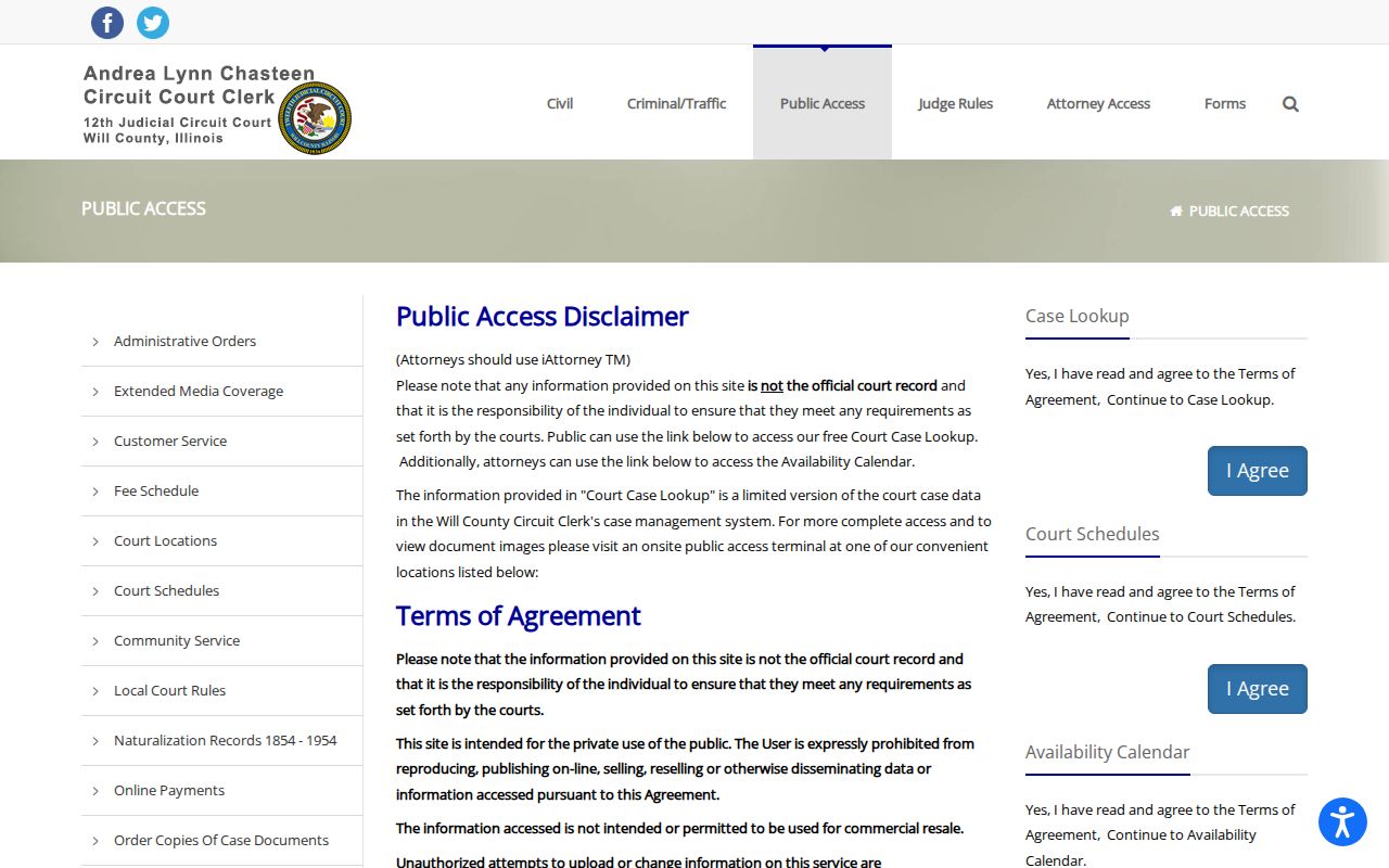 Bolingbrook residents directory Will court search