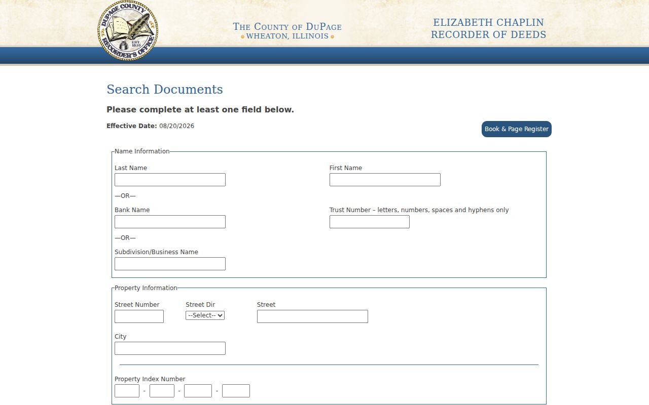 DuPage historical deed search for Bolingbrook previous residents